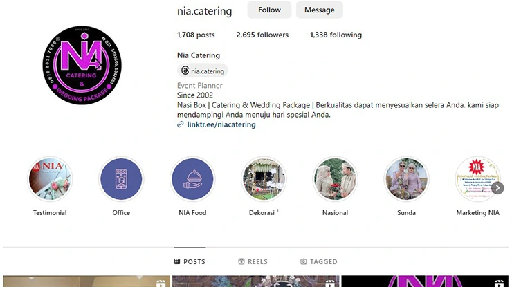 Nia Catering Wedding Package
